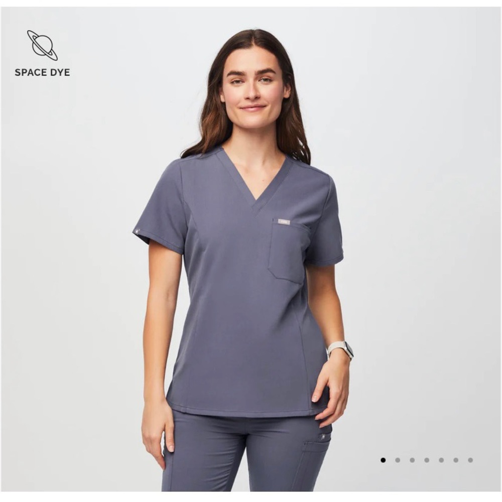 Brand new figs space navy slim Catarina scrub top size M